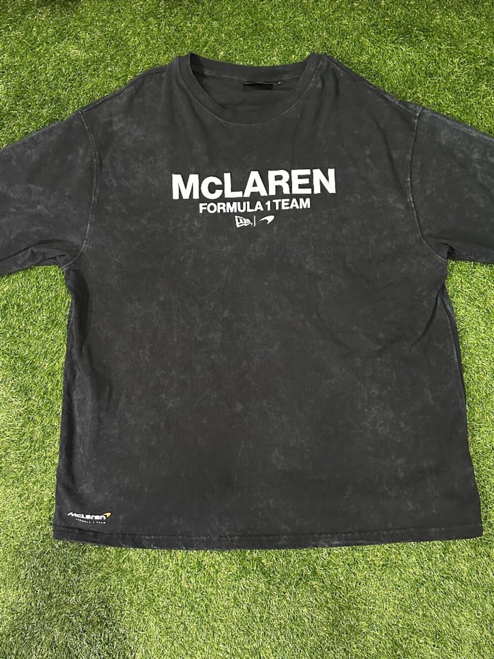McLaren F1 New Era Washed Oversized T-Shirt Black Graphic Tee Men Size XL Cotton